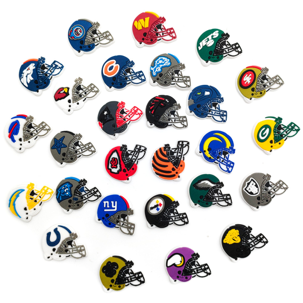 NFL unisex-adult NFL Team Logo 27-Pack Charms for Clogs Shoes Bracelet
