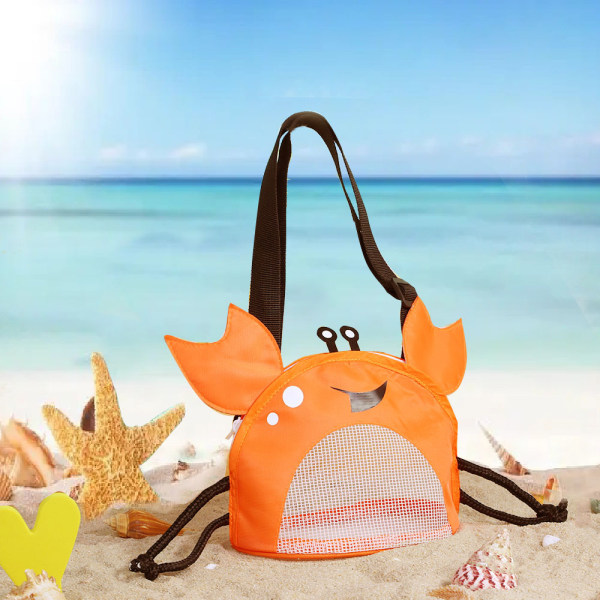 Barns krabba strandväska Pool Shell Vacation Bag Används för att fånga skal Shell Collection Bag Shell Collection Bag Dragkedja Beach Bag blue One size fits all
