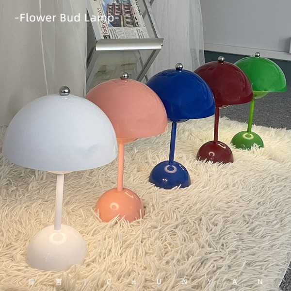 Bordslampa, Eye Caring Led Flowerpot Bordslampa Bärbar för skolan Limeblått