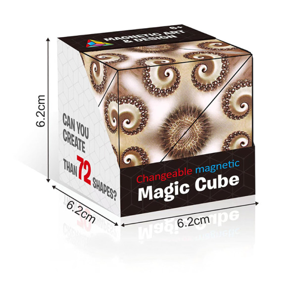 Variasjon Utskiftelig Magnetisk Magic Cube 3D Hånd Flip Puslespill Anti Stress Leker Gave Brun cirkelfärg