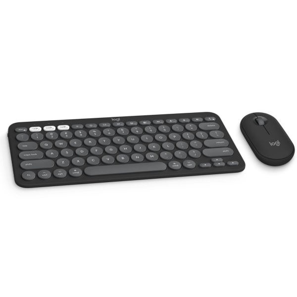 Logitech Pebble 2 Combo för Mac, trådlöst tangentbord och mus, smal, tyst och bärbar, Bluetooth mus och tangentbord, Easy-Switch, för macOS, iPadOS White