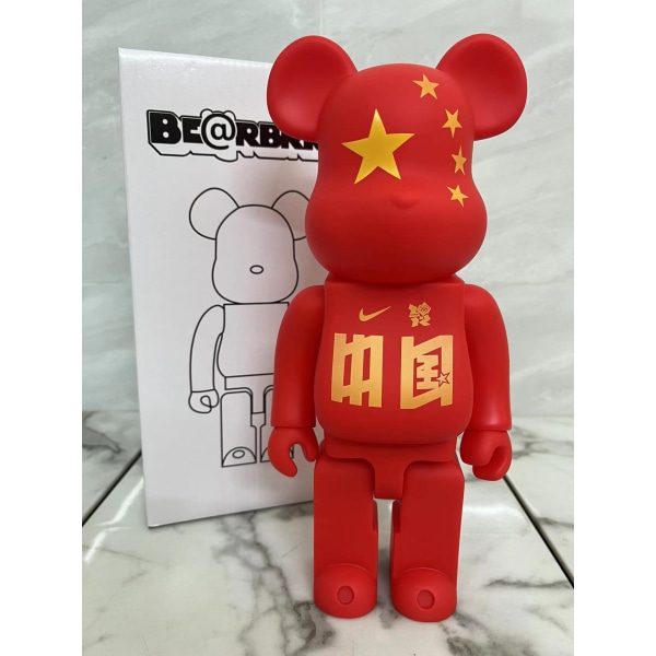 Bearbricks 400% Fierce Bear Byggeklosser Bjørn Figur Modell Håndlaget samleobjekt Lekegave Mote Ornament Skulptur Statue 28CM Kina