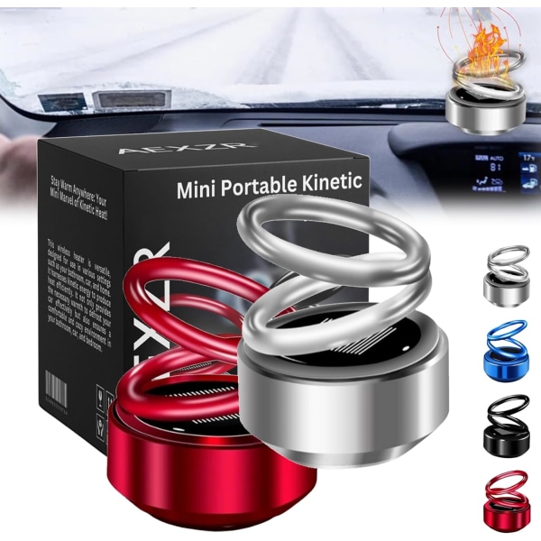 Portable Kinetic Mini Heater, Mini Portable Kinetic Heater, Portable Kinetic Heater för rum, Ehicles, Badrum Grå Röd