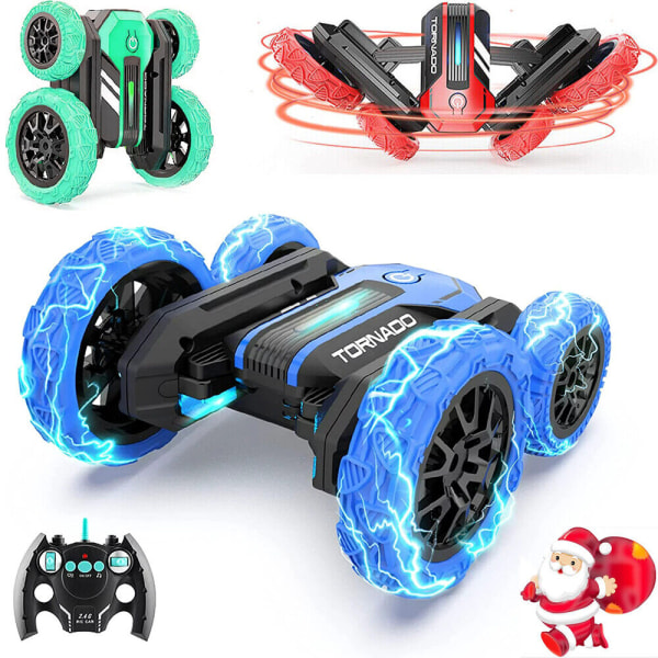 360° stor fjernkontroll RC Car Big Wheel Car Monster Truck 4WD Kid Toy Electric blå