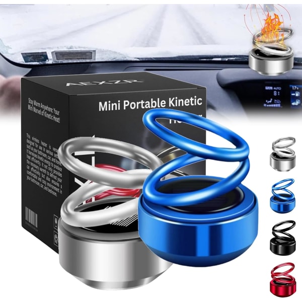 Portable Kinetic Mini Heater, Mini Portable Kinetic Heater, Portable Kinetic Heater för rum, Ehicles, Badrum Blå grå