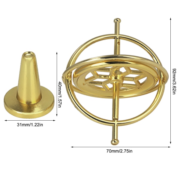 Metallgyroskop Stess Avlastning Gyrogave Trykkavlastende Barneleker Pedagogisk gyllene