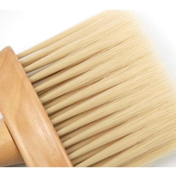 Hårklippningsborste, professionell frisör-/barberarhalsborste i trä.