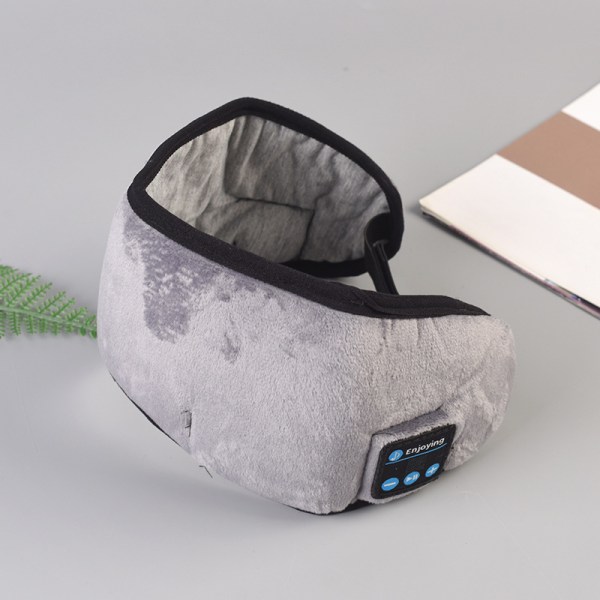 Gränsöverskridande 3D Bluetooth -ögonmask headset smart trådlöst musiksamtal öronskydd andas sömnartefakt ljusavskärmande ögonmask grey