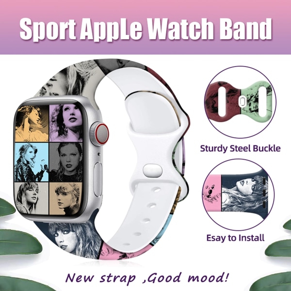 Sportband kompatibla med Apple Watch Band 38 mm 40 mm 41 mm 42 mm 44 mm 45 mm för män kvinnor, byte av mjuk silikonrem Sportarmband för iWatch U 38/40/41MM A