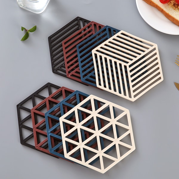 ZDNT Paket med 8 hexagonala silikonunderlägg, hexagonala mattor, värmeisolerade, silikonunderlägg, hexagonala underlägg