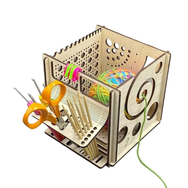 All-in-one puinen lankakulho - puinen lankakulho, neulekulho, Knitters Knitting Bowl on loistava lahja virkkauksen ystäville 1 set