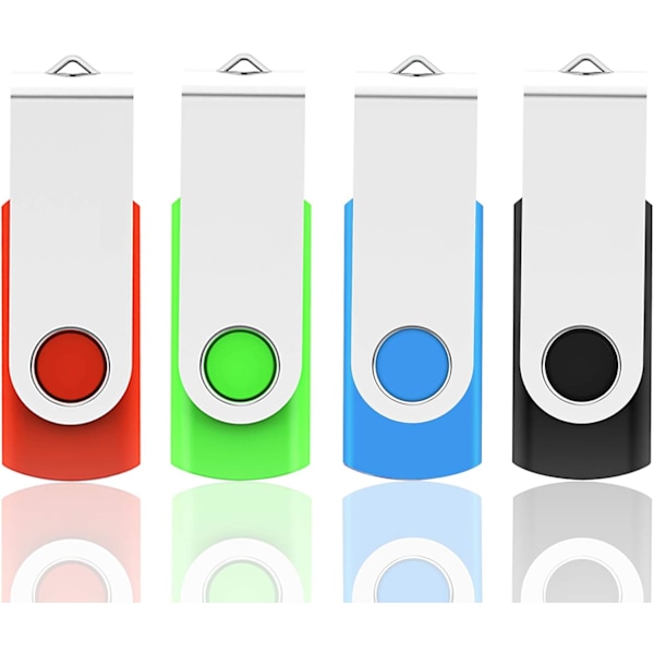 USB-nøgle 32 GB USB 2.0 Flashdrev 4 stk., USB-nøgle Flashdrev Hukommelsespind Tommelfingerdrev Pen Drive til bærbar PC Windows