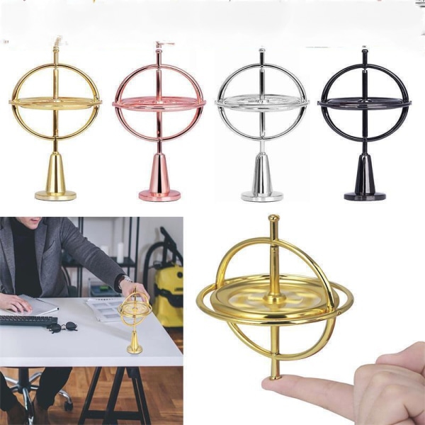 Metallgyroskop Stess Relief Gyro Present Tryckavlastning Barnleksaker Pedagogiska gyllene