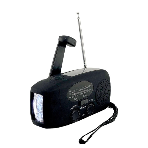 Nödhandvev väderradio black European version 1-3 lamp 1200mah
