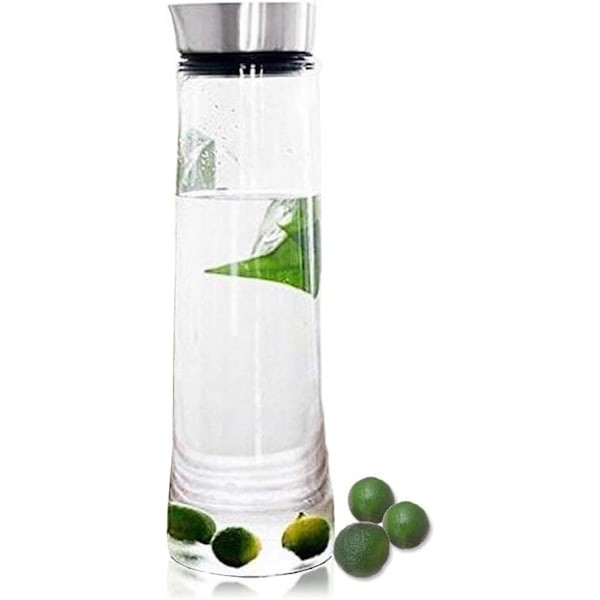 1L Glaskaraffel Glas Vandkande Borosilikatglas Kande med Rustfrit Stål Låg