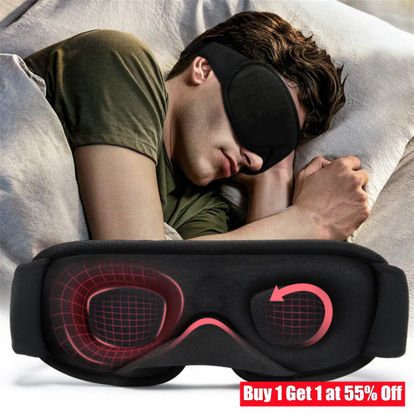 Mjuk vadderad sömnmask 3D Eye Blackout Lyxig Eye Cover Travel Blindfold fyra delar set