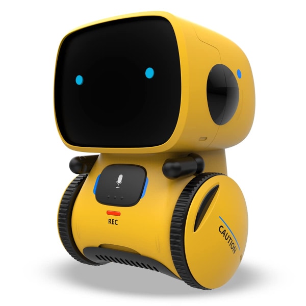 AI-förbättrad intelligent robot designad för barn|Uppmuntrar STEM-inlärning och utbildning|Interaktiv bot utrustad med kodning, ett brett utbud av gul