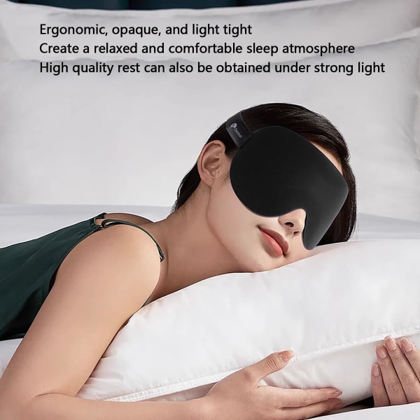 3D-sömnmask Nattsömnögonmask med öronproppar Idealisk för användning på flygresor, hemma, på hotell och för tupplurar under skift 1pc