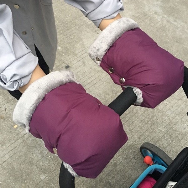Skyddar Vintervagnshandskar Baby Cart Vante Handmuff Barnvagn Tillbehör Kaffe