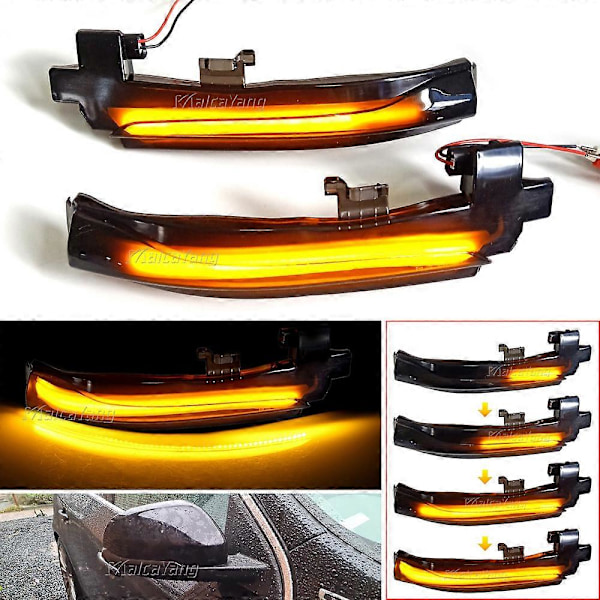 2X Til Volvo S60 CC S60 II S80 II V40 CC 40 II V60 V60 CC V70 LED Sekventiel Dynamisk sidespejl blinklys Blinklyslampe