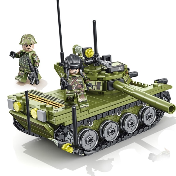 Military 85 Main Battle Tank byggeklodser WW2 uddannelseslegetøj med to dukker 1 set