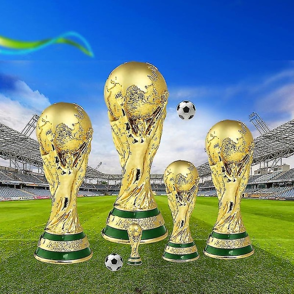 World Cup fodbold trofæ harpiks kopi trofæ model fodbold fan souvenir gave (hul stil) 27cm
