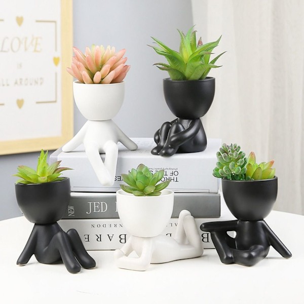 Sukkulent potte plantepotter SORT 1 1 sort black 1-1