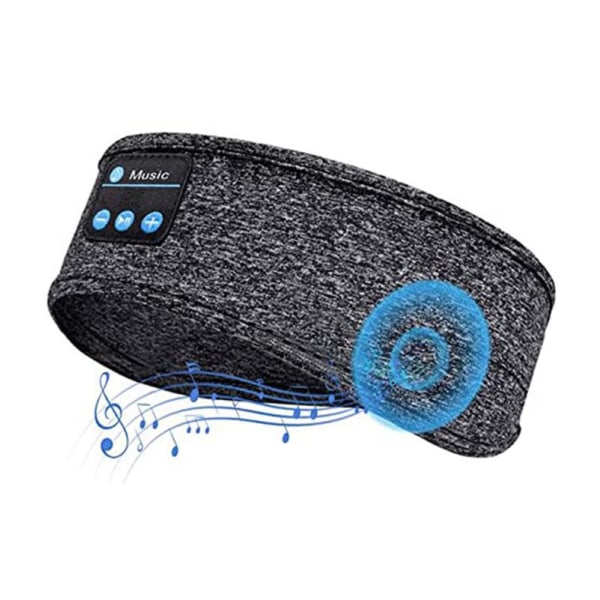 Sovhörlurar Pannband Ögonmask med Bluetooth -hörlurar grå red