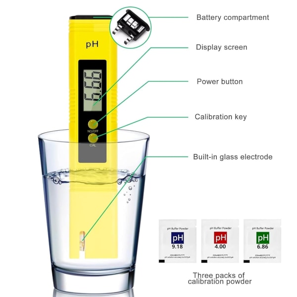 pH- och TDS-mätare Combo, Tuefuzy Digital pH-vattentestare, 3-i-1 TDS temperatur- och EC-mätare, Digital vattenkvalitetstestare B