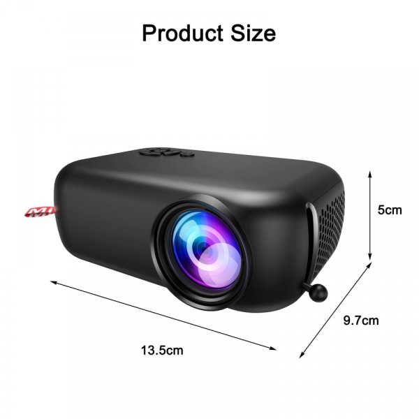 Bærbar projektor 1080P LED Mini Home Cinema Biografprojektor Multimedia Europeisk kontakt