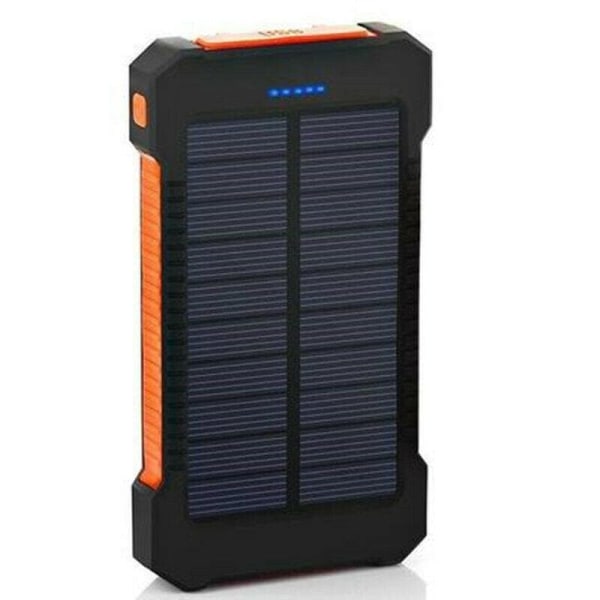 Powerbank med solcelle Bærbar oplader 20000mAH Orange 20 000
