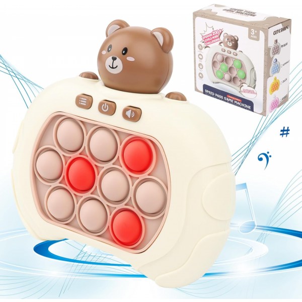 Electronic Pop It, Electronic Pop It spel för pojkar och flickor, Pussel Pop Interactive Game, Popit Electronic Toy Push Bubble-spel för vuxna och barn Strawberry Bear
