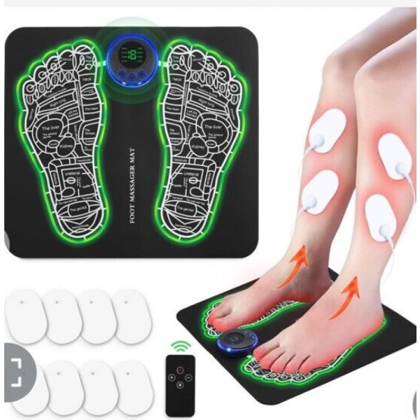 EMS Foot Massager Mat för Neuropathy-Foot Stimulator Massager med fjärrkontroll...