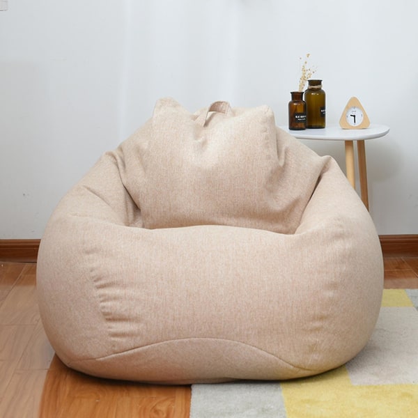 Extra Large Bean Bag Stoler Sofa Sofa Cover Lazy Lounger For Voksne Kid Innendørs Khaki 80 * 90cm