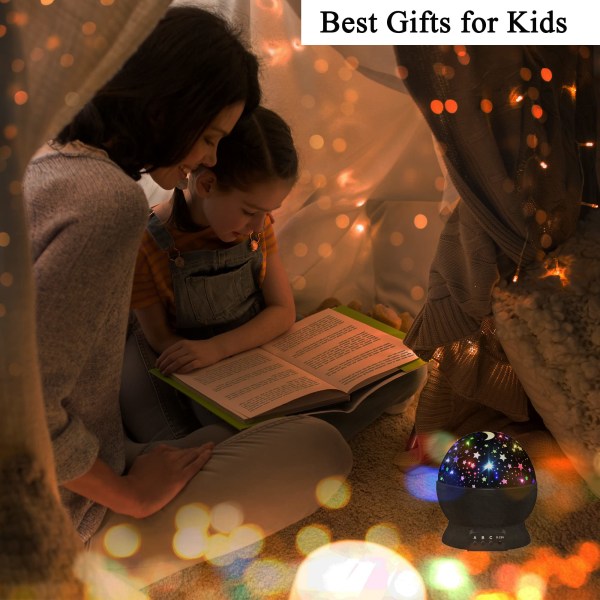 Nattlampa för barn, Nattlampor för barn, Star Night Light-projektor, Star Projector 360 graders rotation - 4 LED-lampor 16 ljusfärgsändring med Girl Gift-Pink