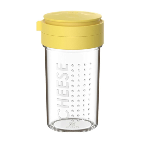 Grated Cheese Shaker Clear Glass Spice Jar Kitchen Container with Lid for Spice Salt Orange-380ml