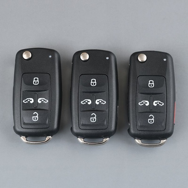 Nøkkelhus for VW, Sharan, Tiguan, Golf, Sagitar, MK6 Polo, Touareg, Coque-erstatning, 4/5 knapper