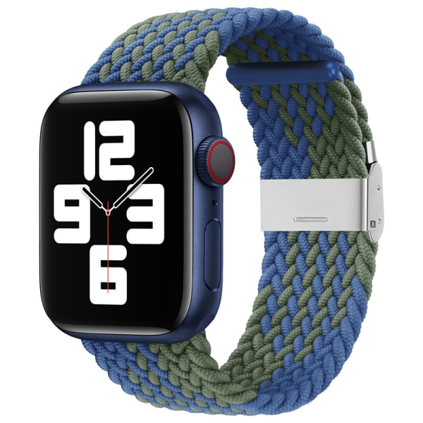 Kompatibel med Apple Watch -remmar 40 mm till 49 mm rem Flätad nylon Justerbar spännes rem Justerbar flätad enkelloop elastisk sportrem Z blue green 38mmor40mmor41mm