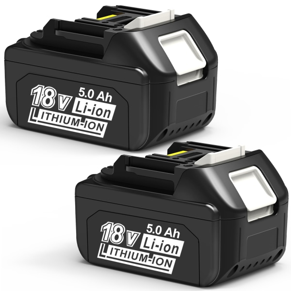 2-paks kompatibelt Makita 18v batteri 5,0 Ah Lxt Li-ion Bl1850b trådløs, ny 2 st