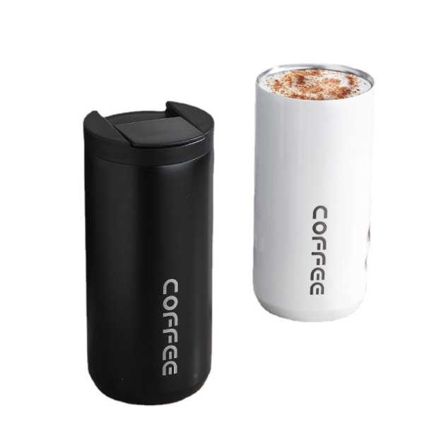 400 ML/500 ML isolerad tumbler kaffemugg Vakuumisolerad kaffe termoskopp rostfritt stål thermal kopp Vit 400 ml