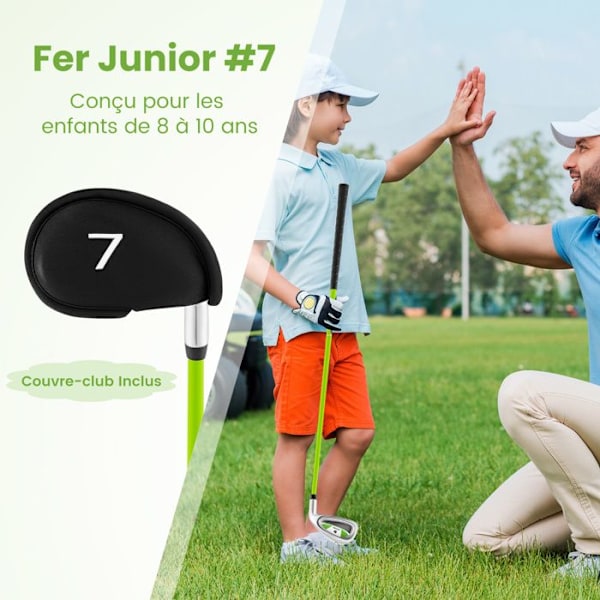 COSTWAY nro 7 Golfmaila lapsille 8-10 vuotta - Varsi ja päällinen lasikuitua - Oikeakätinen - Kumikahva - 76 cm