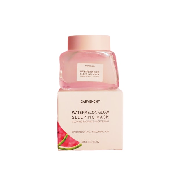 Watermelon Brightening Sleeping Mask - Exfolierande + Anti-Aging Overnight Mask med AHA, pumpafröextrakt för känslig hud - Återfuktande mask