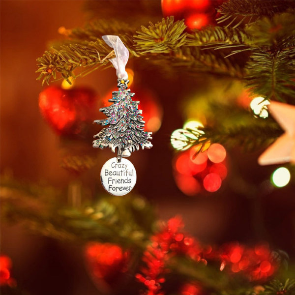 Julvänskapsberlockgåva,presenter till bästa vänner Födelsedagvänskap,Tacksamma minnesplaketter Julvänner Ornament Dekorationer 2 st
