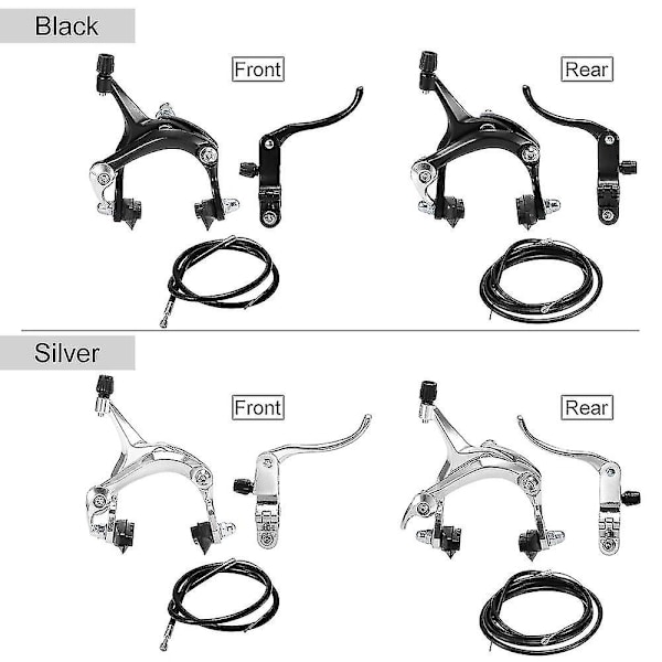 Fram / Bak Fixie Cykel Broms Kit Landsvägscykel Cruiser Set Cykelok Bromssats Sidodrag Svart black Rear brake set