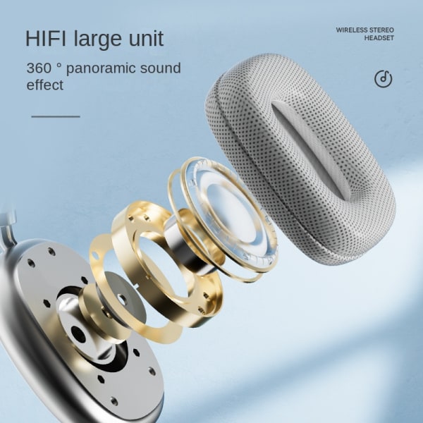 P9 trådlösa Bluetooth hörlurar: Over-Ear Music Headset med Deep Bass Earbuds blå