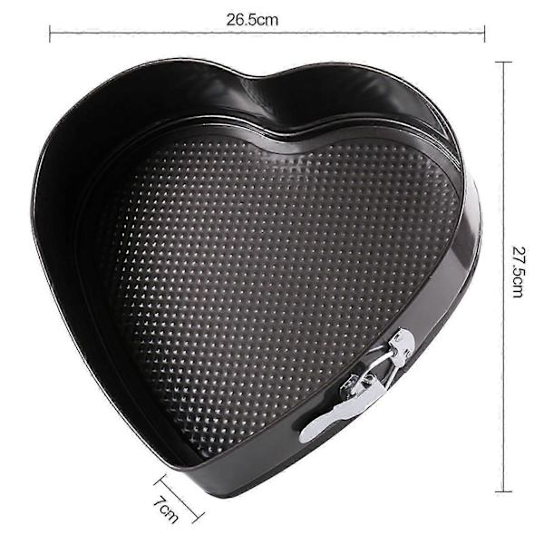 JiKaiX Hjerteformet Springform Bageform Fødevaregodkendt BPA-fri Varmebestandig Genanvendelig Mikrobølgesikker Non-Stick Cheesecakeform 28cm