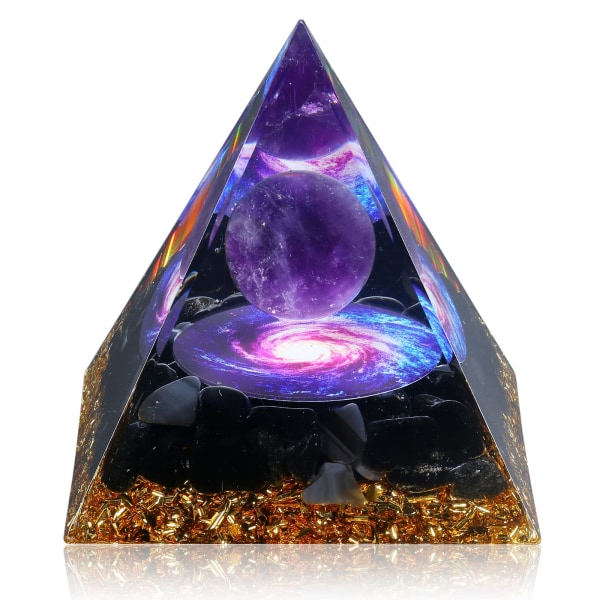 Pyramid ger positiv energi, kristall- och obsidianläkande kristallpyramid minskar stress, reiki, attraherar tur och ande YB09 Neutral color box packaging