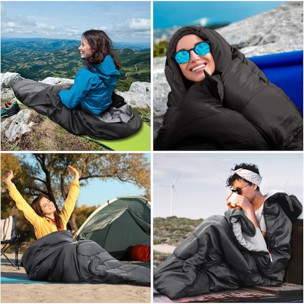 Sovsäck för vuxna, 3 säsonger - Ultralätt & Varm, Vattentät sovsäck för camping, Lättvikt med kompakt väska 4-Pack Samsung