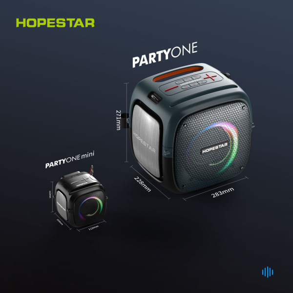 HOPESTARPartyone trådløs Bluetooth-høyttaler Høyeffekt subwoofer Sound Blaster Bluetooth-høyttaler black Partytone mini
