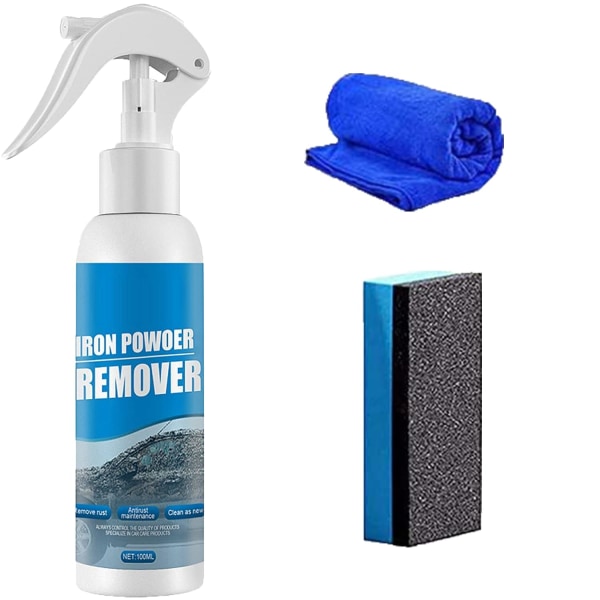 Bilrustfjernerspray, Jernpulverfjerner til bil, Rusthæmmende afrustningsspray, Metaloverflade Kromlak Rengøring af biler, Multi-purpose Anti C